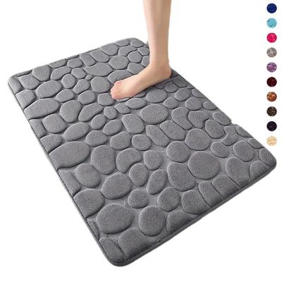 Practical Cobblestone Bath Mat Non-slip Absorbent Bathroom Floor Mat Thickened Soft Shower Doormat
