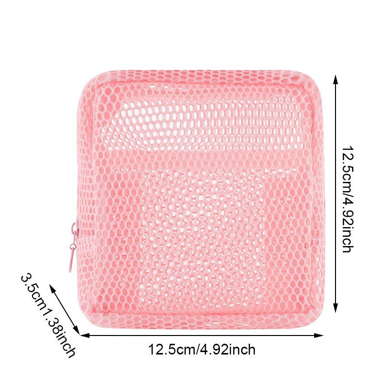 Geantă Cosmetică din Plasă Pătrată Portabilă Geantă de Depozitare pentru Rujuri și Cosmetice cu Fermoar Geantă de Depozitare Multifuncțională pentru Diverse Cutie Drăguță pentru Studenți