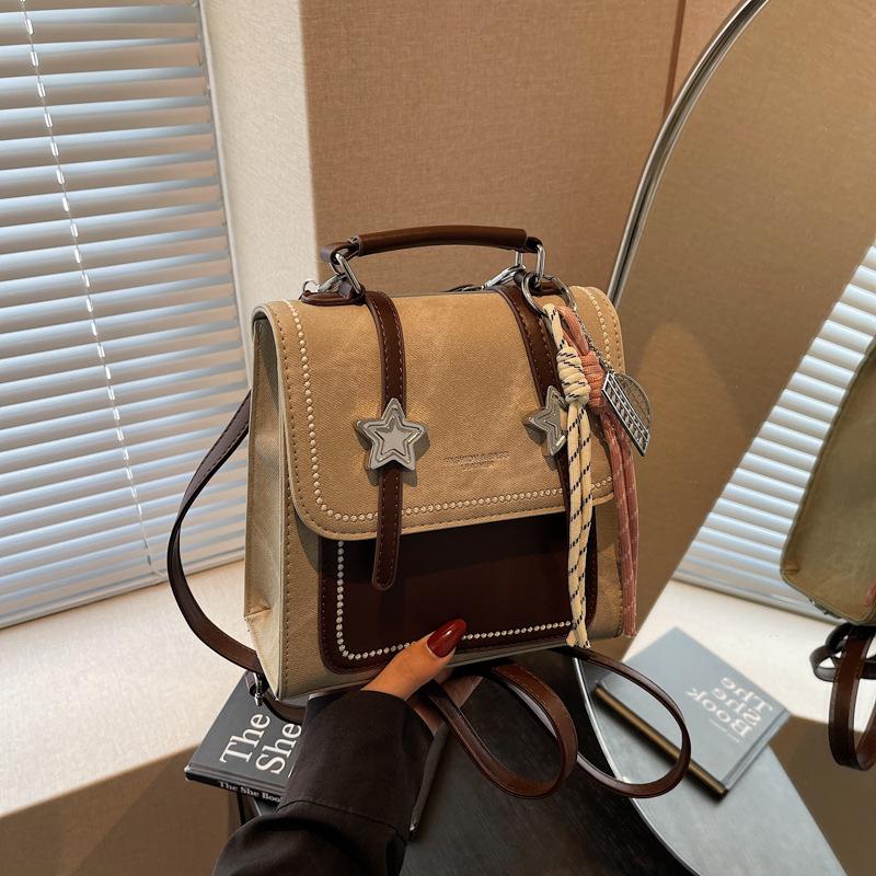 Backpack Women's Fashion Casual Handheld Student School Bag Small Square Bag Premium Light Travel Backpack
