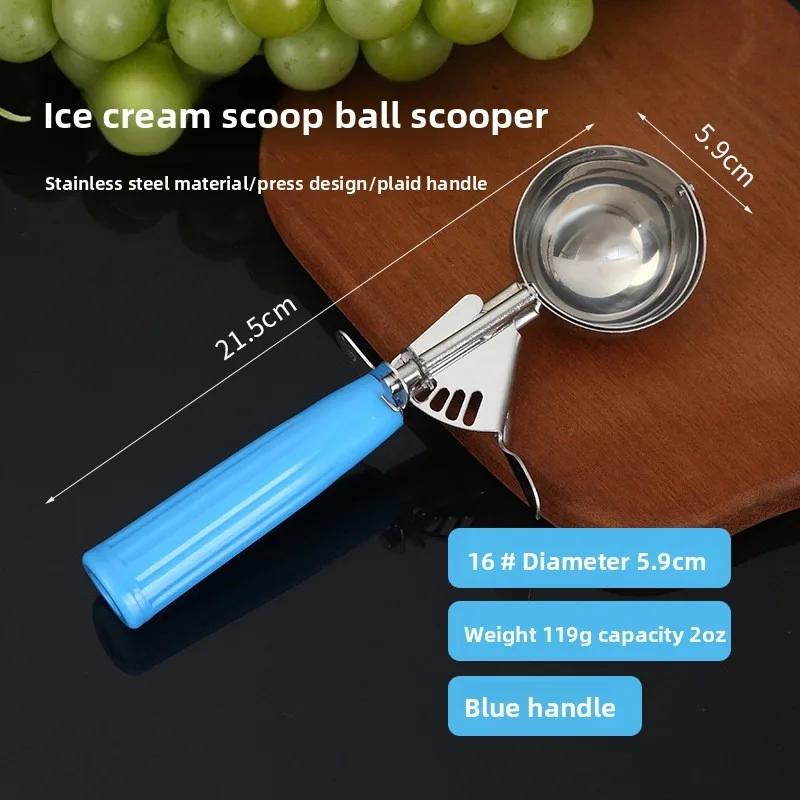 Stainless Steel Fruit Ice Cream Scoop Spoon Practical with Plastic Handle Kitchen Tool Hot Ice Cream Scoop Ice Cream Spoon