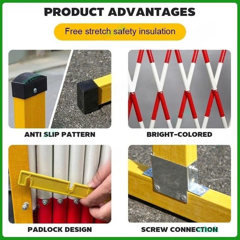 Fiberglass Telescopic Fence Insulated Collapsible Tubular Guardrail Movable Power Safety Construction Isolation Baffle