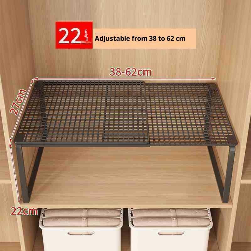 Wardrobe Scalable Layered Partition Board Stackable Large-Capacity Shelf Shoe Cabinet Sorting Board Wardrobe Organizer M чёрный