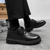 Casual Leather Patchwork Mens Shoes With Durable Rubber Sole For Everyday Wear