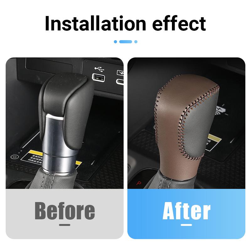 For Honda CR-V 6th Gen  2024 2025 CRV Hybrid PU Leather Car Hand Sewing Gear AT Car Shift Lever Knob Handle Trim Cover Case