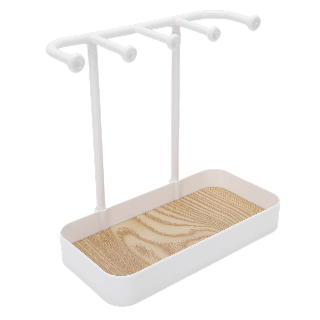 Jewelry Stand with Wooden Tray Jewelry Hook for Necklace Bracelets Ear s Keys Watches