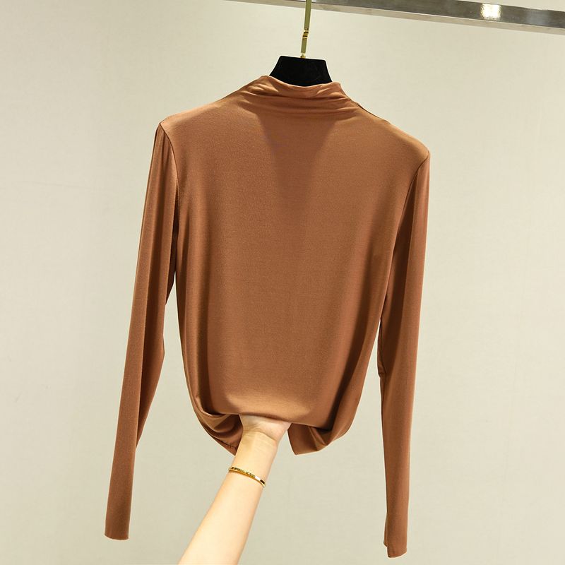 

Модальная футболка с длинным рукавом, облегающая, нижнее белье, базовая футболка Caramel L (Recommendation 50.00 kg-60.00 kg