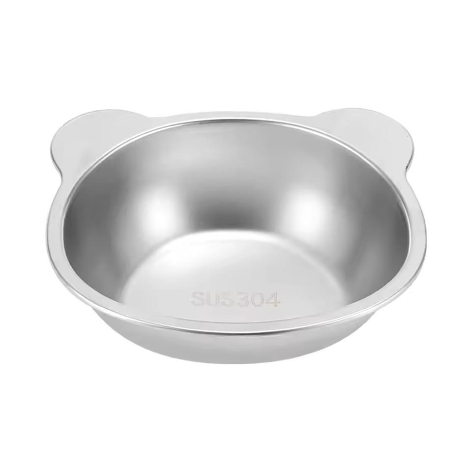 Raised Cat Bowls Tilted Neck Guard Cat Food Bowl 304 Stainless Steel Shatter-resistant Elevated 15° Pet Supplies for Puppy Cat