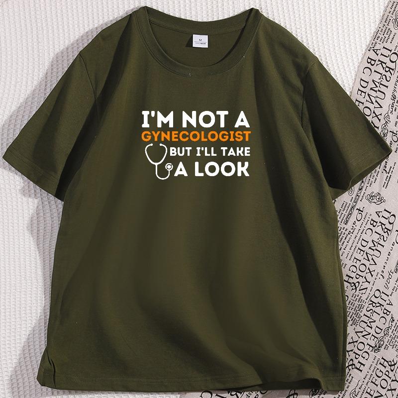 Im Not A Gynecologist T Shirt Funny Adult Humor TShirt Man Menswear Cotton Short Sleeve Oversized Casual Streetwear Clothes