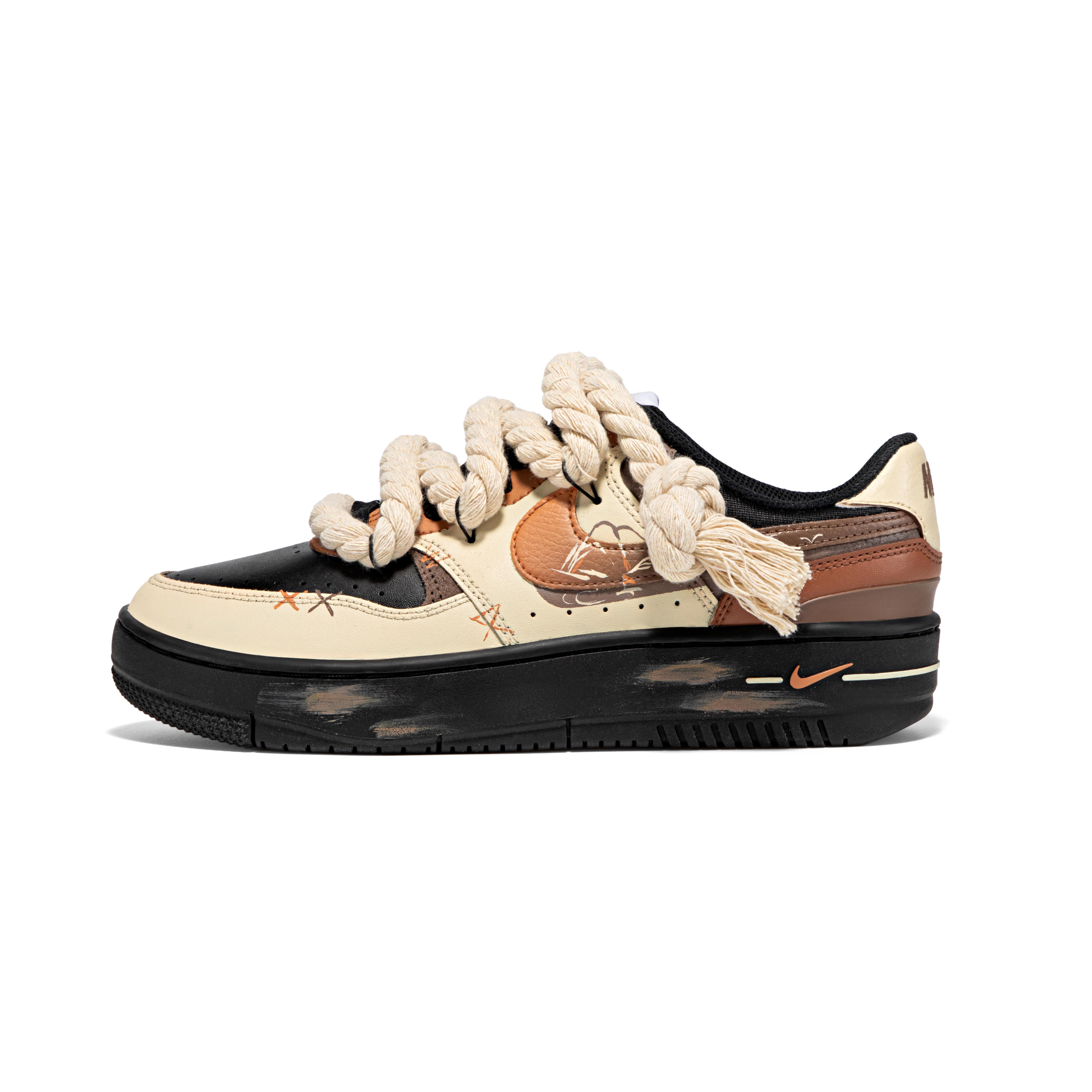 Nike Gamma Force Abrasion Resistant Breathable Low top Skateboard Shoes Women s Beige FQ6476-010(Team551-) 38.5