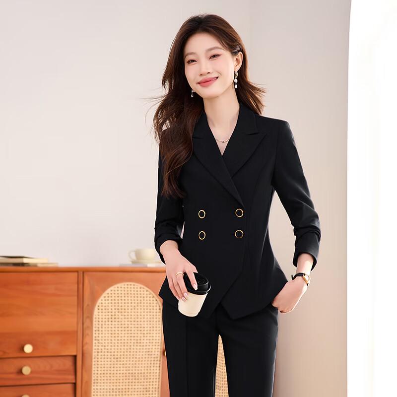 Women's Professional Double-Breasted Suit Set