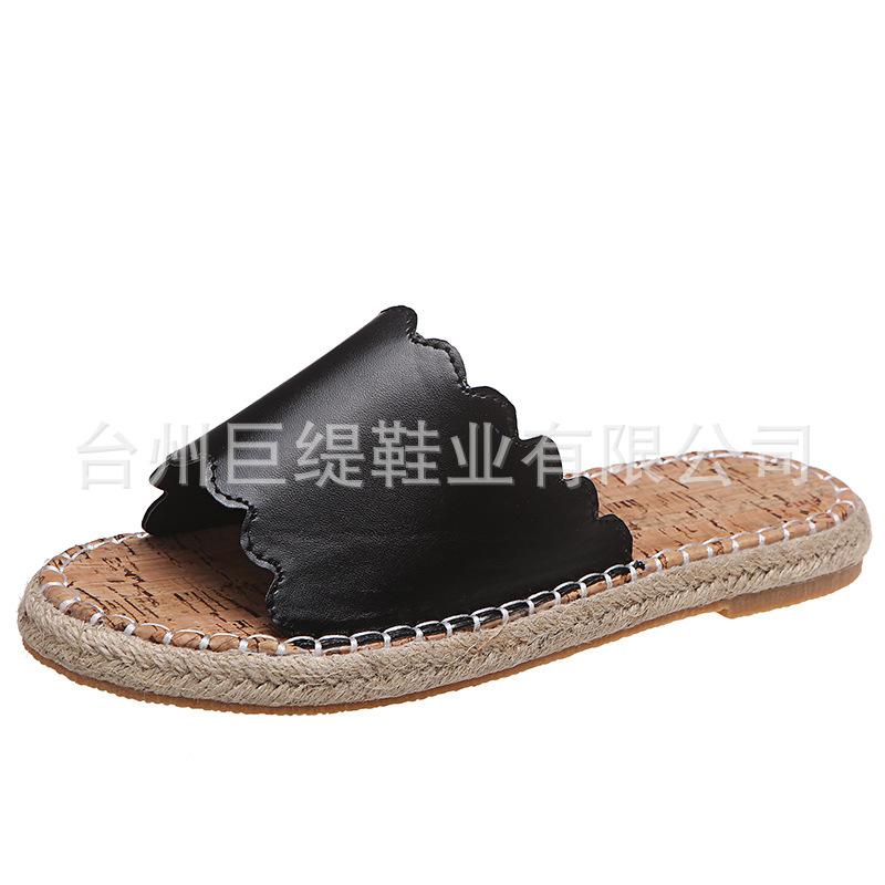 

Juti spot 2021 summer new women s shoes foreign trade large size wish independent station women s hemp rope flat sandals 43 чёрный