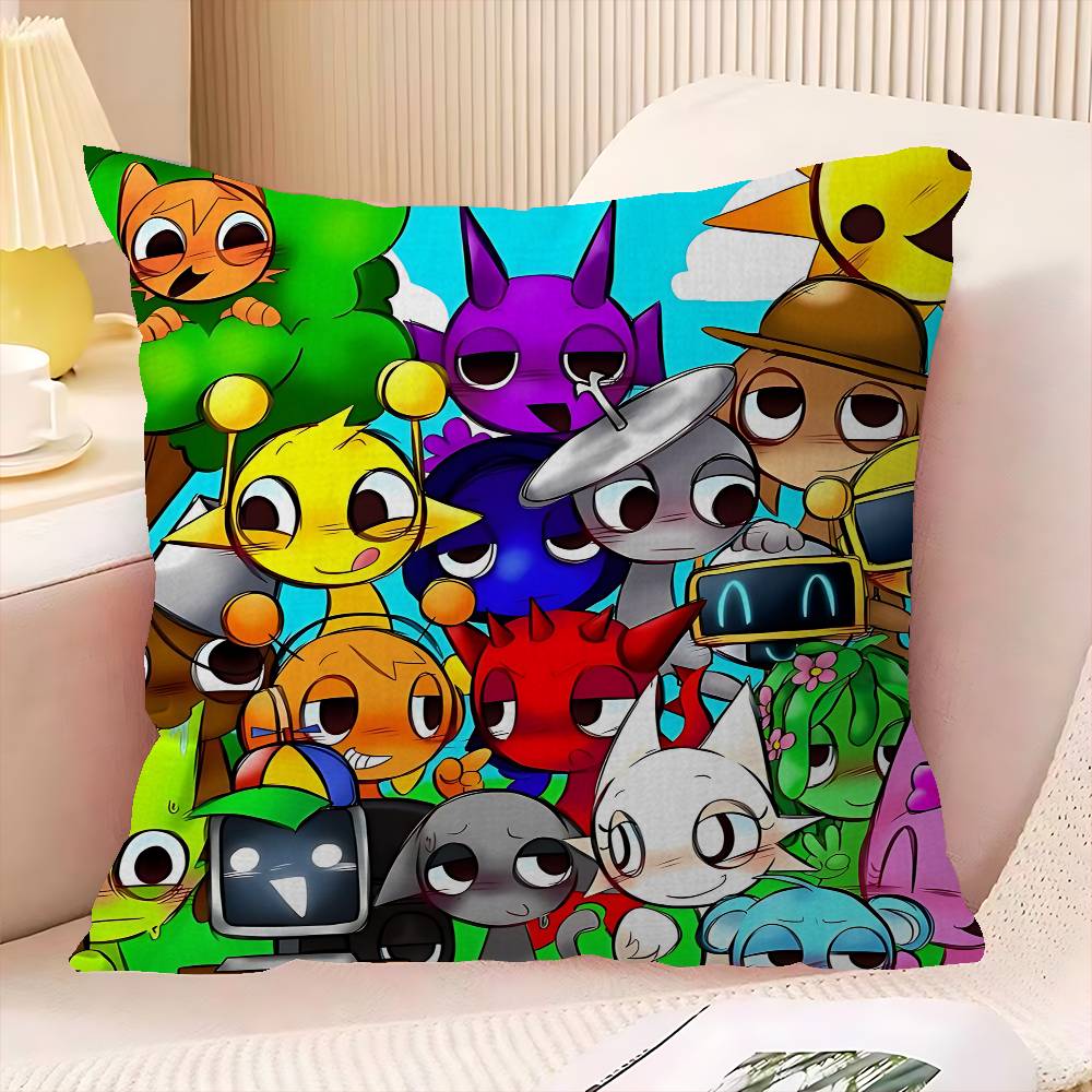 Cartoon S-Sprunki Pattern Cushion Cover Decorative Pillow Sofa Home Decor Case Pillow Cases