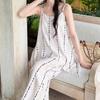 Summer Women's Cotton and Silk Suspender Pajama Set Sleeveless Printed Anti-Bump Homewear with Chest Pad Cotton Silk Two-piece Set