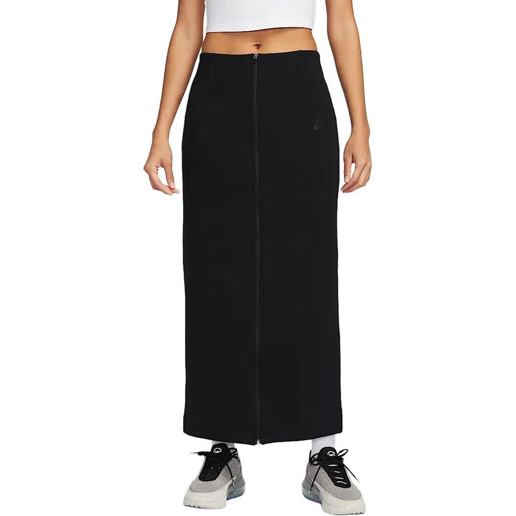 Nike Sportovní oblečení Tech Fleece Jednoduché Pohodlné Všestranné Slim Fit Neformální Dlouhá sukně Dámské sukně Černá HJ0919-010