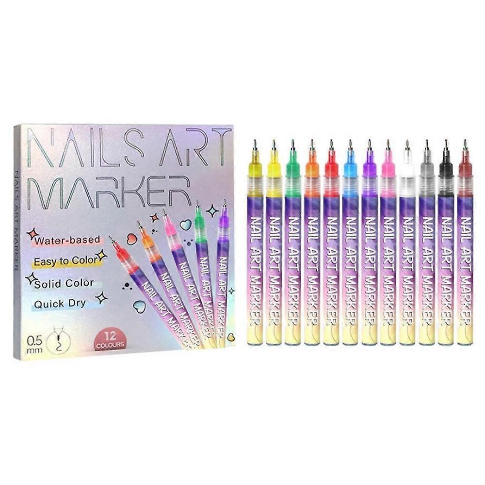 Nagelkunst-Marker für Gelnägel, Wasserdicht Schnelltrocknend für DIY-Nagelkunst-Design, für DIY-Zeichnen Smudge-Nageldesigns