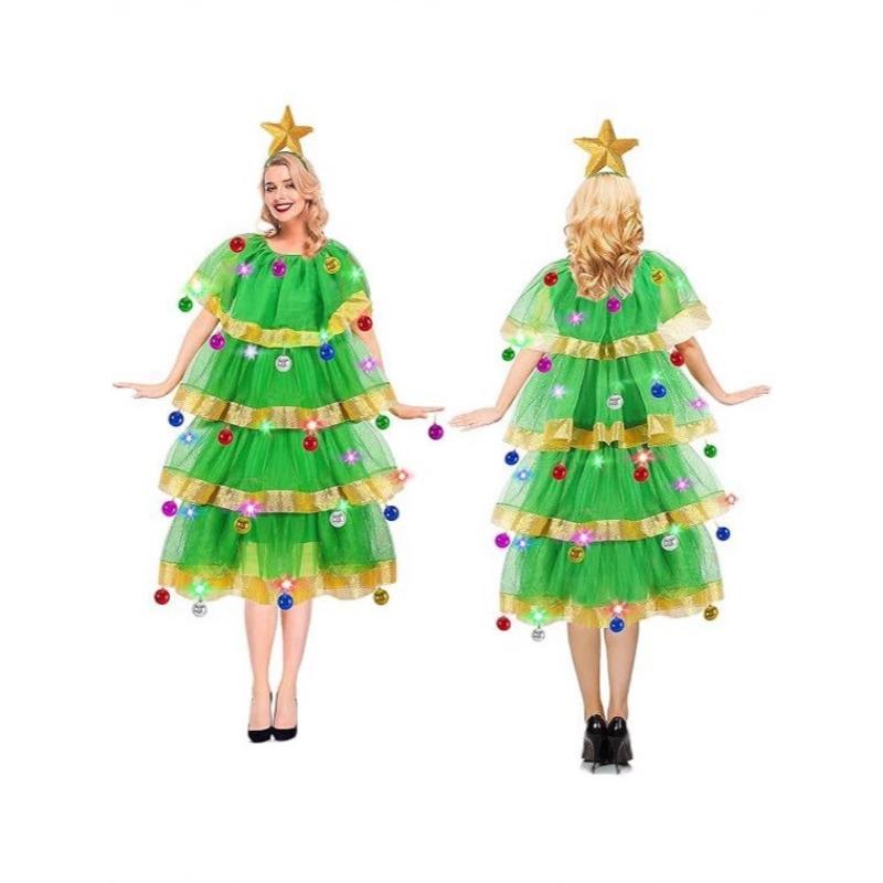 Christmas, Adult Cute Green Elf Christmas Tree Costume Christmas Day Costume