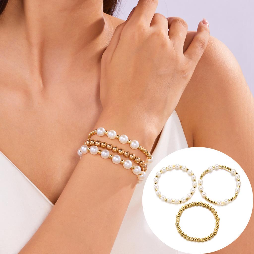 Bracelet women's high sense creative imitation pearl love beaded bracelet fashion stacking combination set bracelet
