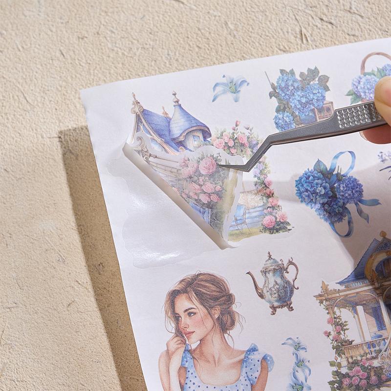 Garden Journal Stickers, 50 Sheets Washi Junk Journaling Sticker Book, Scrapbook Supplies, Watercolor Scrapbooking For Adults