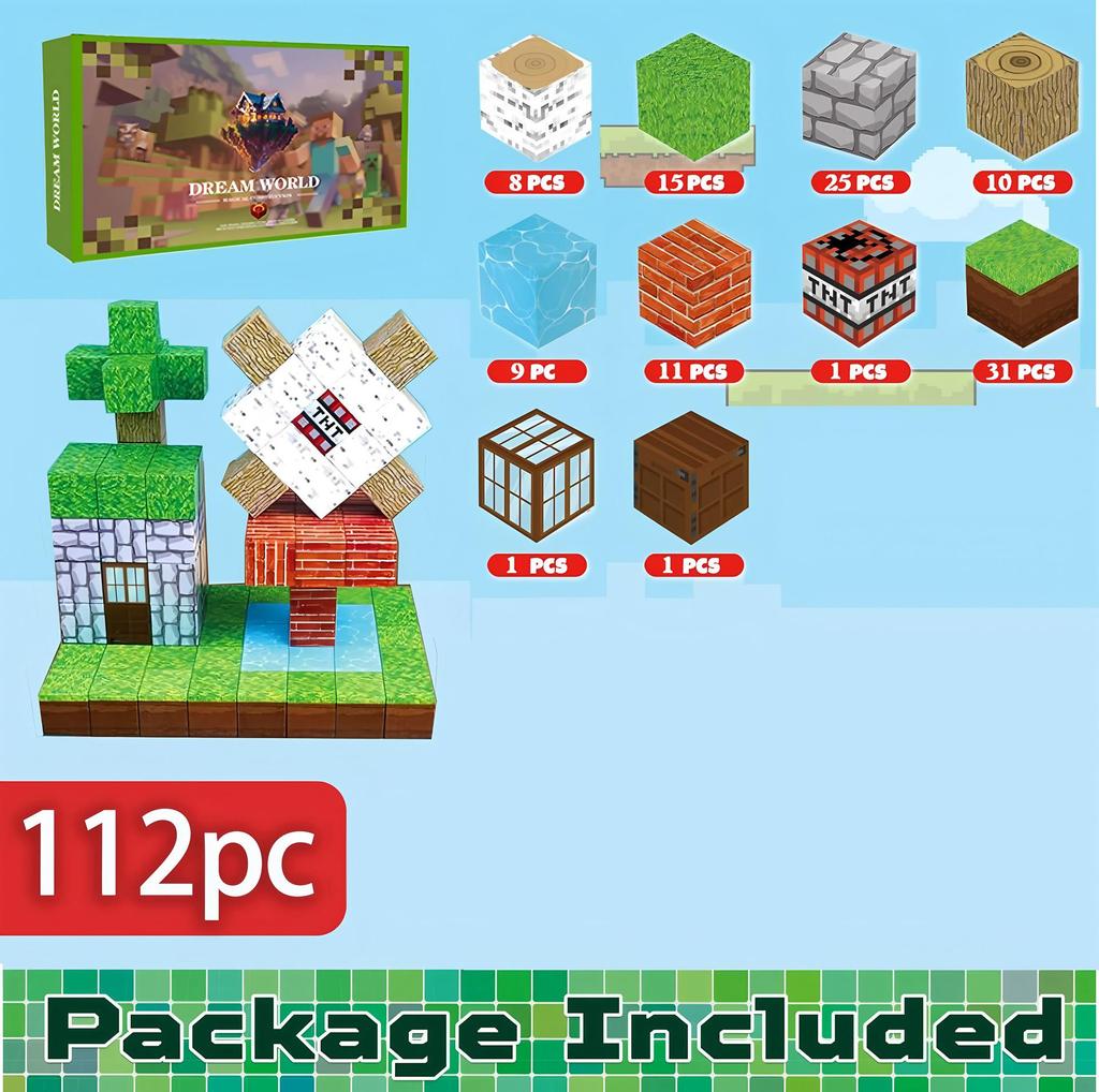 My Magnetic Block World: Primeval Forest Series Educational Building Cubes for Children