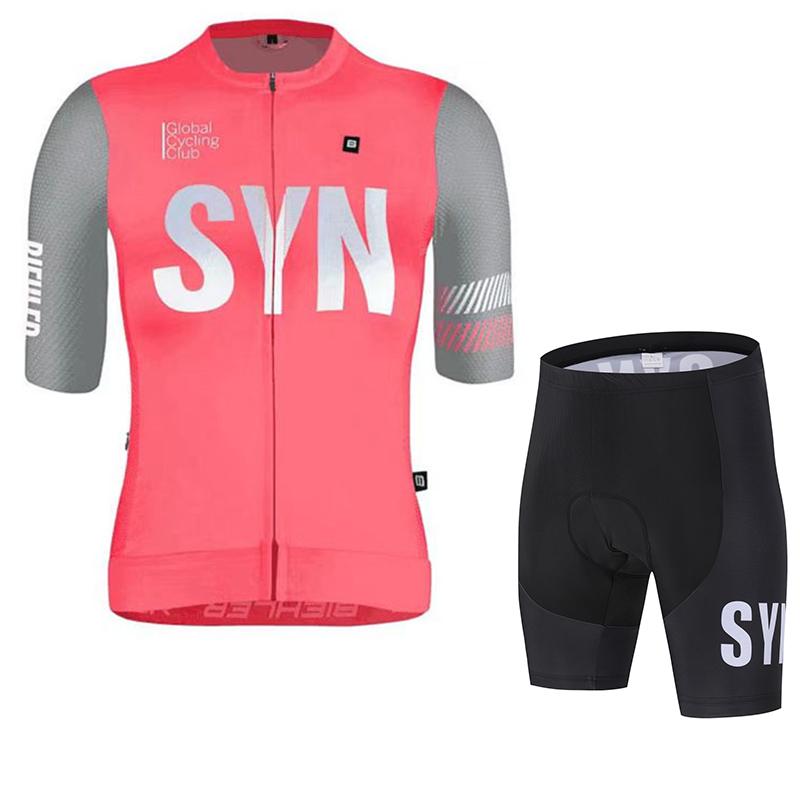 SYN Cycling Suit Set Men's Cycling Short Sleeved Top Summer Cycling Sportswear Mountain Bike Cycling Jersey Cycling Bib