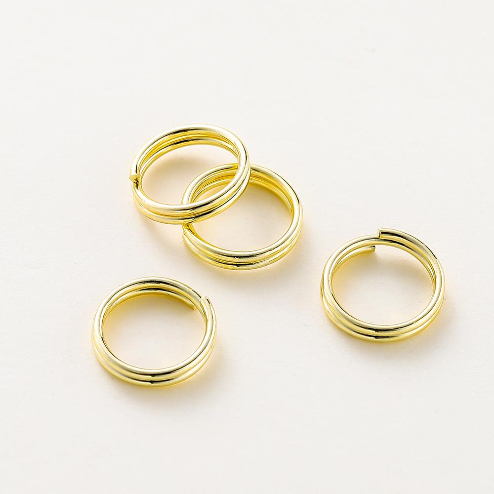 50pcs/lot 4-8mm 14K 18K Gold Plated Brass Double Loops Keyring Jump Rings Split Ring Connectors For DIY Jewelry Making  Findings