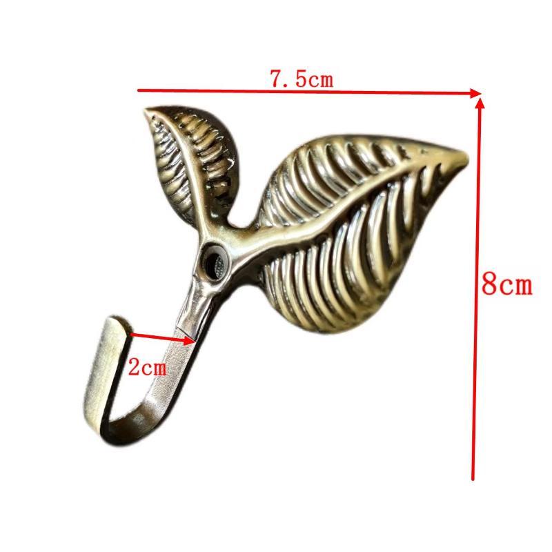 2 Pcs Leaf Shaped Decorative Wall Hooks Heavy Duty Rustproof For Entryway Bathroom Hanging Coats Towels Bags