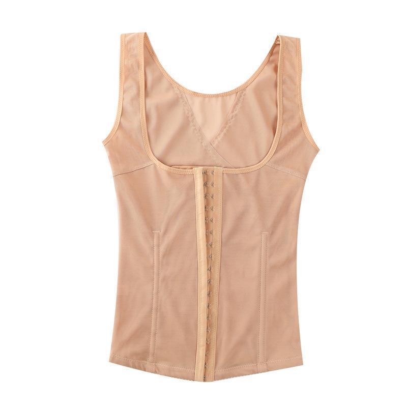 Postpartum Tummy Control Push-Up Corset Vest: Six-Row Hook Body Shaper for Women