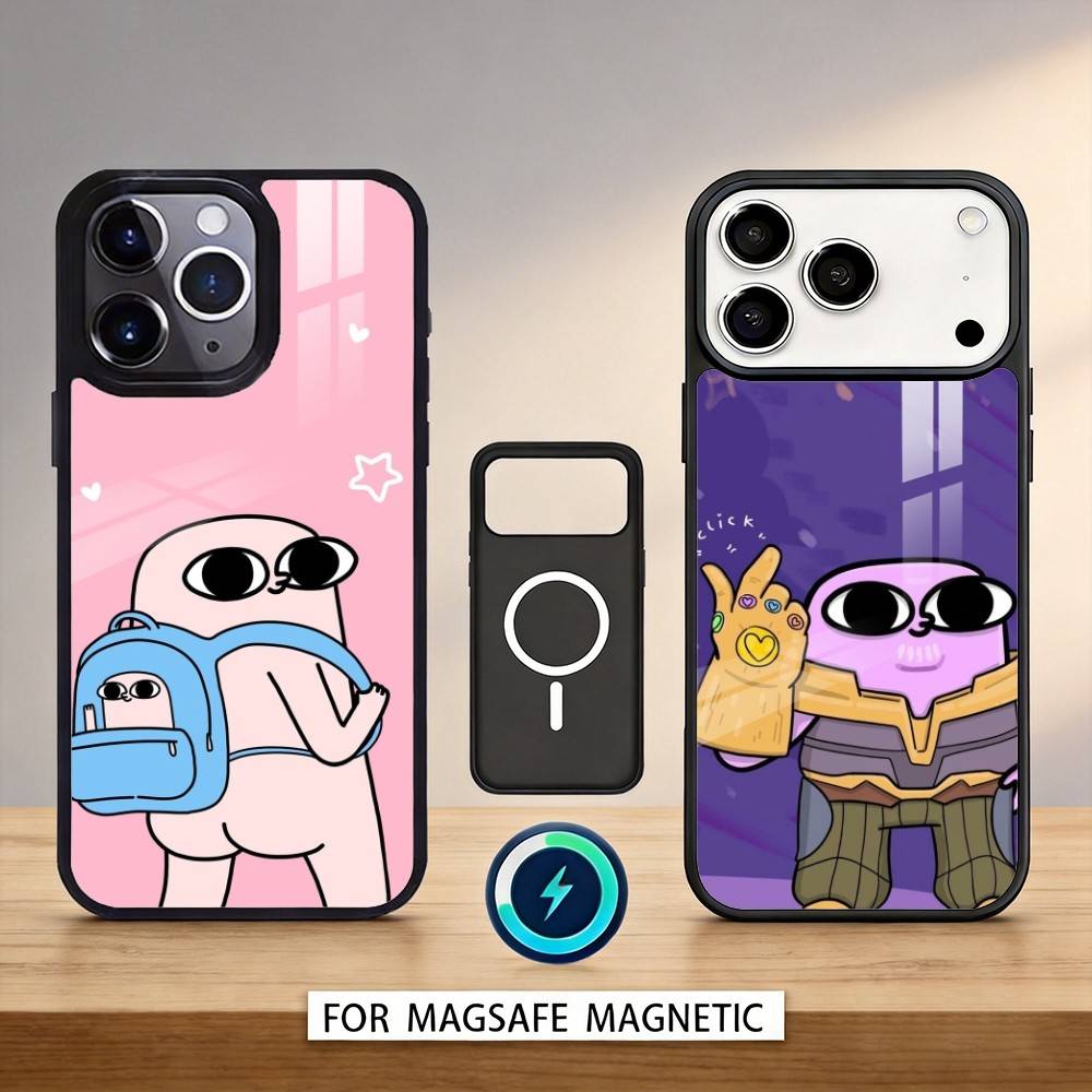 Cartoon K-Ketnipz Cute Painting Phone Case For iPhone17,16,15,14,13,12,Pro,Max,Magnetic For Magsafe Wireless Charging