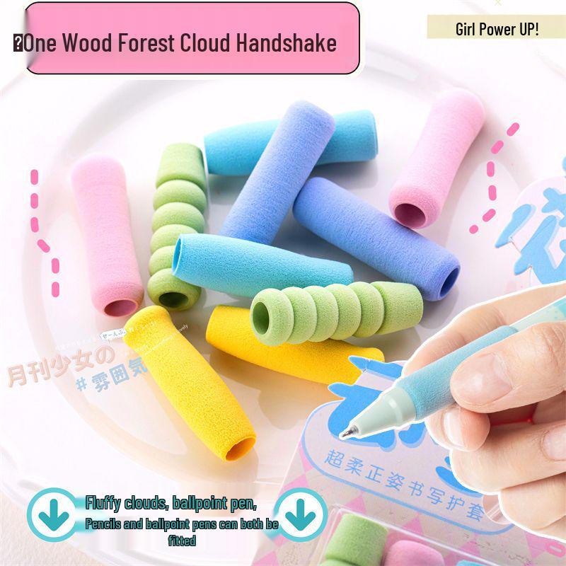 Sponge Grip Cover - Macaron Color Pencil Pen Holder for Students