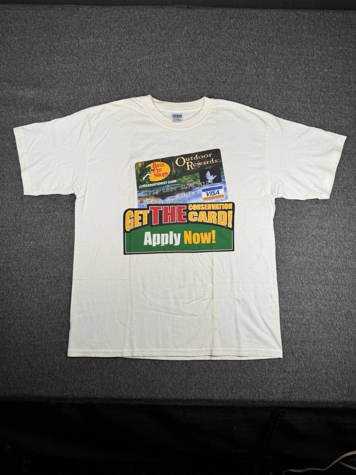 

Vintage Bass Pro Shop Shirt Mens XL White Two Sided Graphic Print 1999 XL