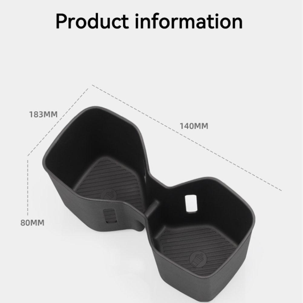 

For Kia EV9 2025 2025 TPE Armrest Rear Water Cup Holder Storage Box Non-slip Cup Tray Organizer Car Interior Accessories Black чёрный