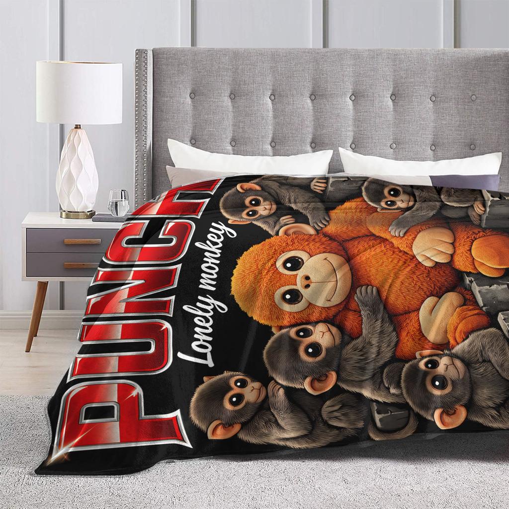 Punch Monkey Blankets Quality Soft Comfy Bedding Throws Winter Travel Car Living Room Pattern Bedspread