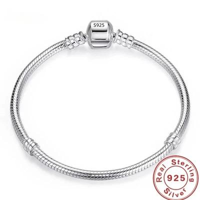 Narin Takı 925 Gümüş Charm Bileklik Kadınlar için Yumuşak Pürüzsüz Yılan Kemik Bileklikler