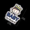 Cartoon Baby On Board Warning Sticker, Cute Vinyl Decal for Car Rear Window Windshield Safety Decor
