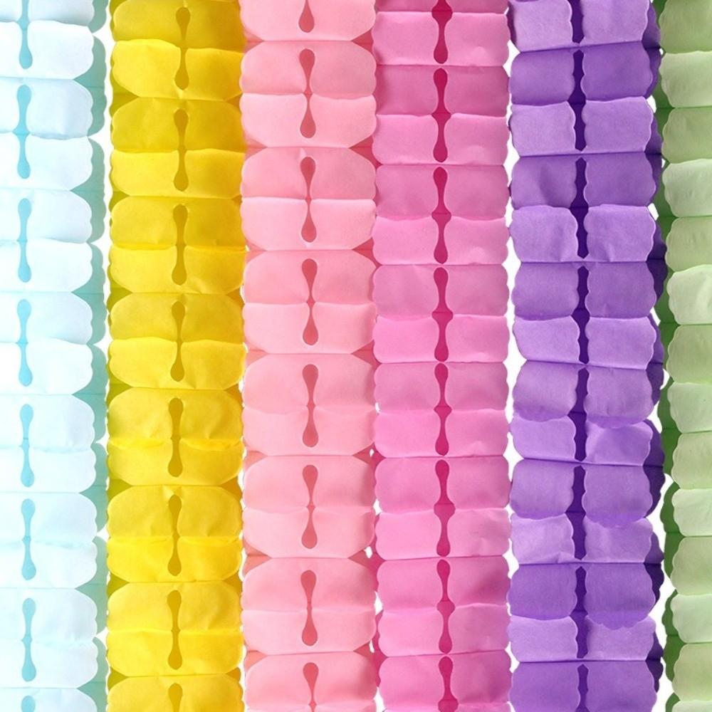 Decoration Multicolor Paper Garland 3 Meters Length Paper Material Paper Pull Flag Leaf Design Flag Garlands Birthday Party