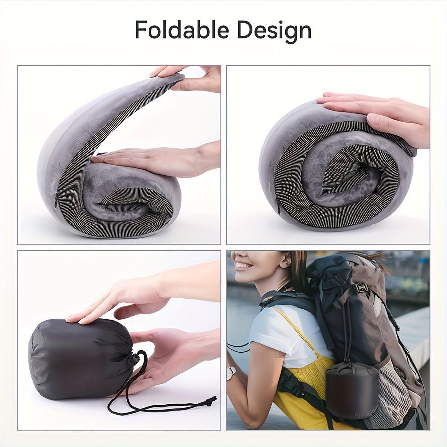 1pc Comfortable Memory Foam Travel Pillow with Breathable Cover - Lightweight, Medium Firmness, Machine Washable - Perfect for Airplane, Office