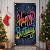 Happy Birthday Door Curtain Eighteen Family Gatherings Polyester Home Decor