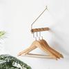 Wall Hanging Coat Rack Solid Wood Hayfork Hangers Bedroom Entrance Clothes Hooks Bamboo Home Furniture