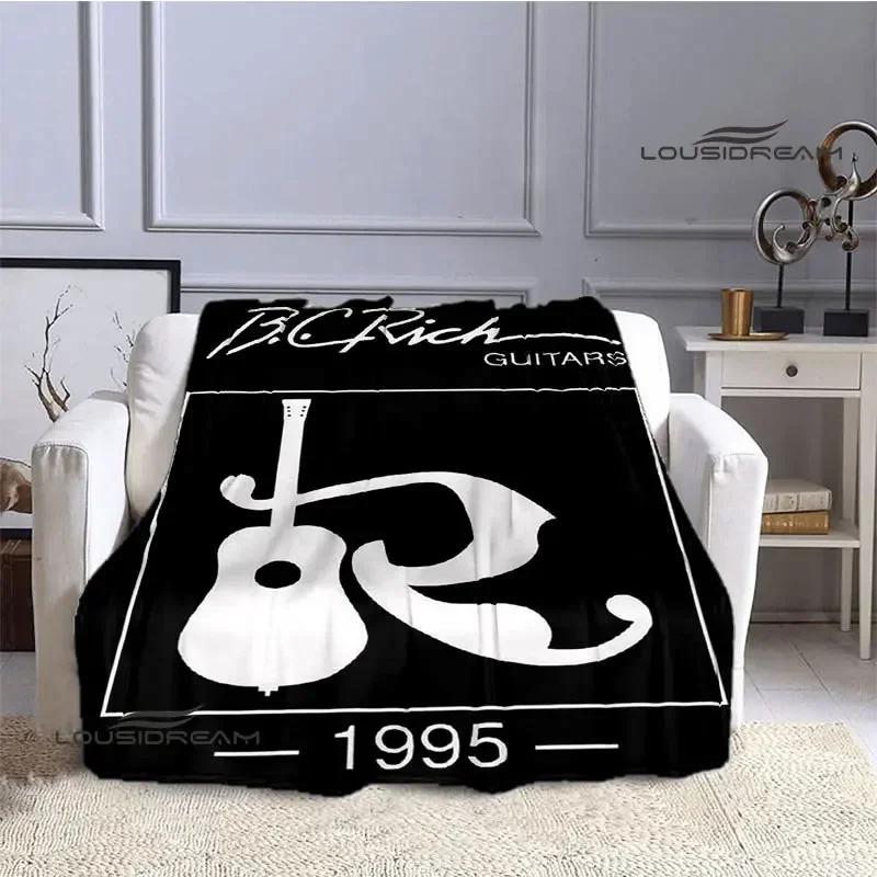 B.C.rich guitar logo printed blankets Picnic blanket Flange Warm blanket Home travel blankets bed linings birthday gift