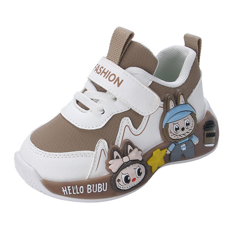 2025 Cartoon Toddler Sports Shoes: Korean-Style Leather Running & Casual Shoes for Boys, Spring/Autumn