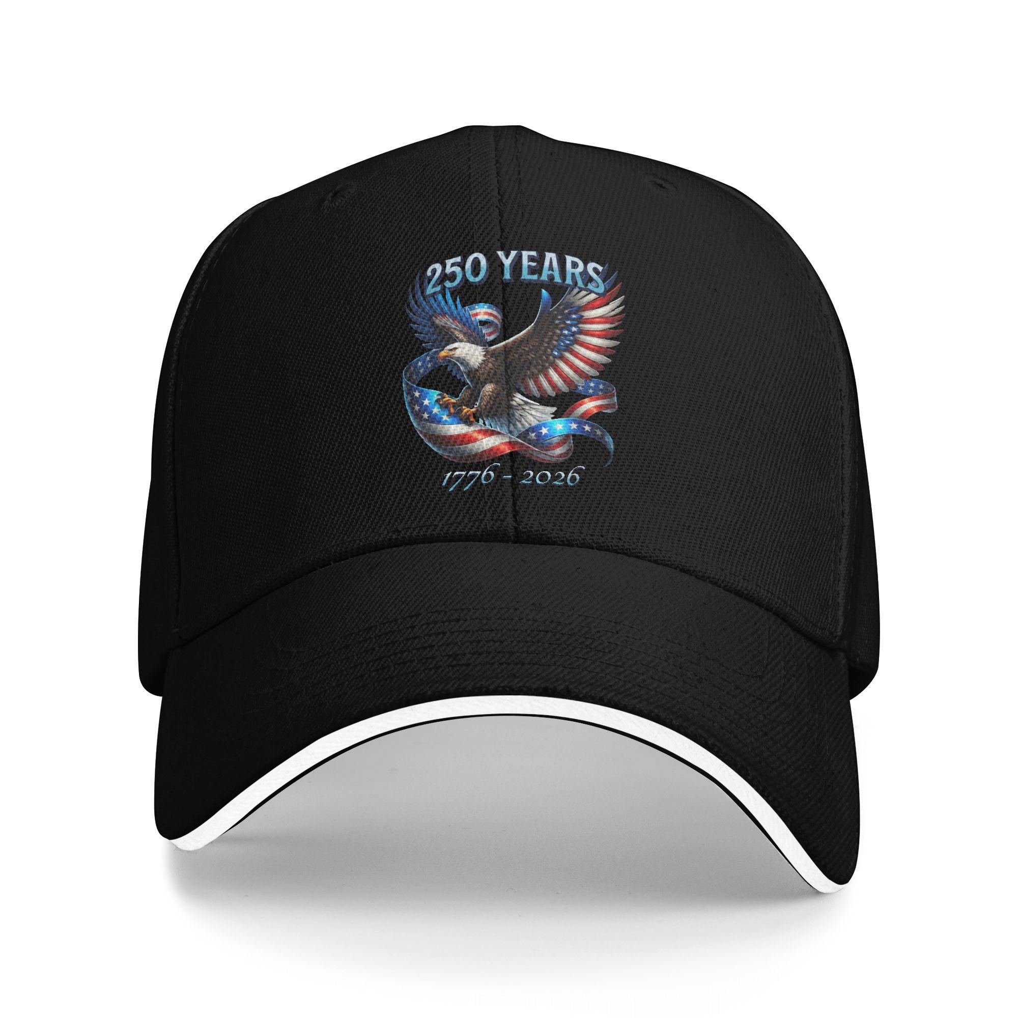

Patriotic Eagle and Flag 250 Years 1776 2026 Baseball Cap Stylish Men Trucker Hat Hot Sale Custom DIY Kpop Rock Baseball Caps As Picture чёрный