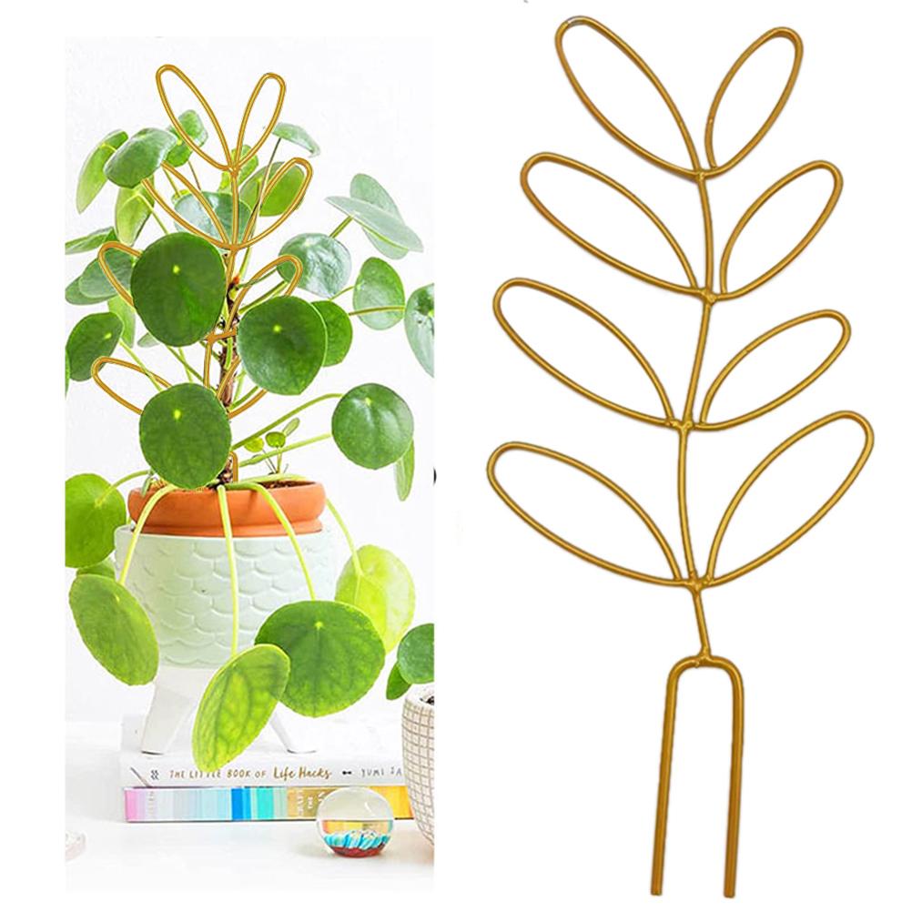 Small Trellis for Potted Plants Wrought Iron Leaf Shape Garden Trellis for Indoor Outdoor Decorative Climbing Plants