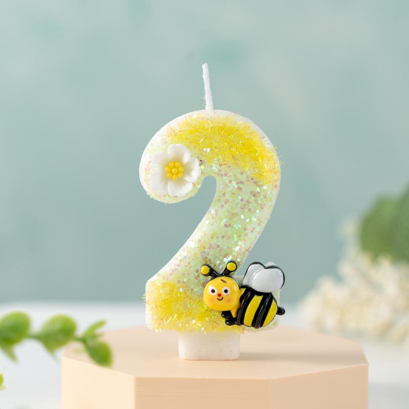 Creative Little Bee Digital Birthday Party Celebration Cake Decoration Candles 0-9 Products