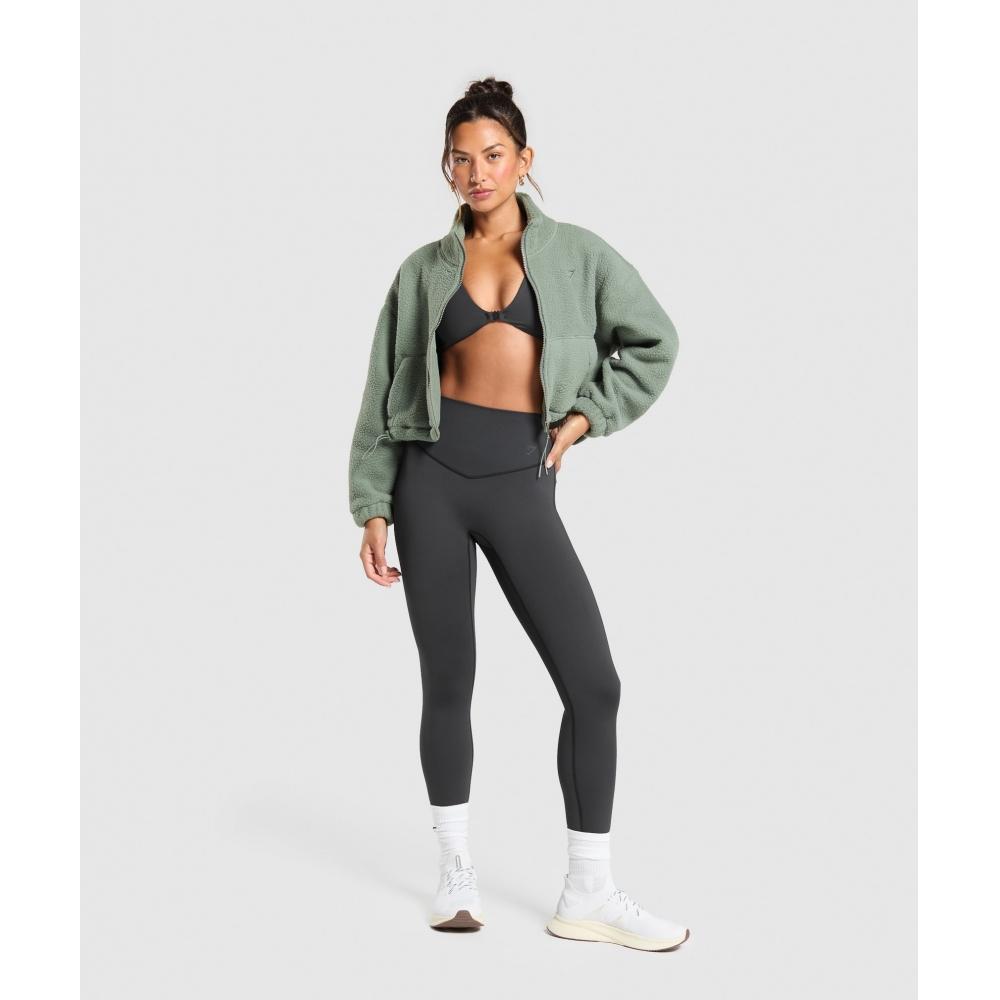 Gymshark Elevate Fleece Mid Jacket Unit Green B5a7t Ecjf