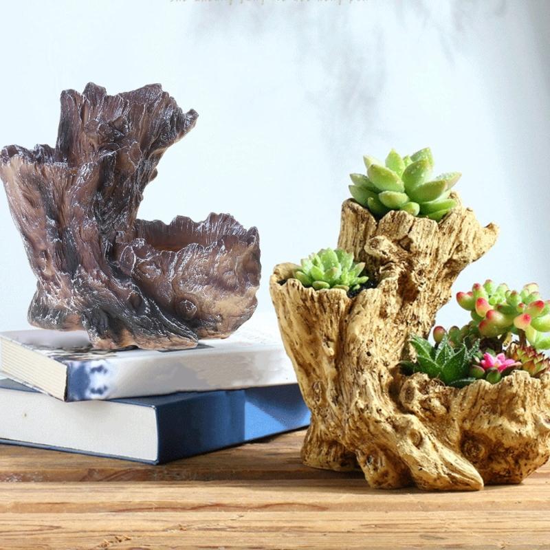 Resin Succulent Flowerpot Imitation Tree Root Shape Suitable for Creative Indoor Outdoor Arrangements and Artistic Charm