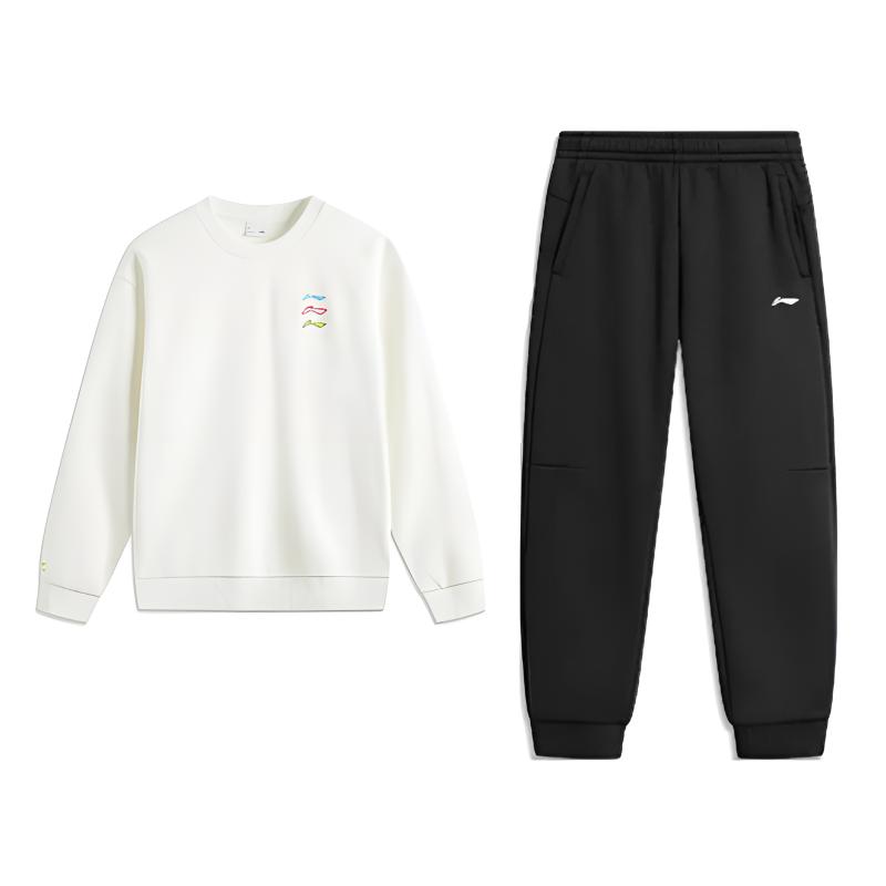 Li Ning Повседневная спортивная одежда Унисекс Молочно-белый+Черный AWDUG03-8-AKLU-6 3XL