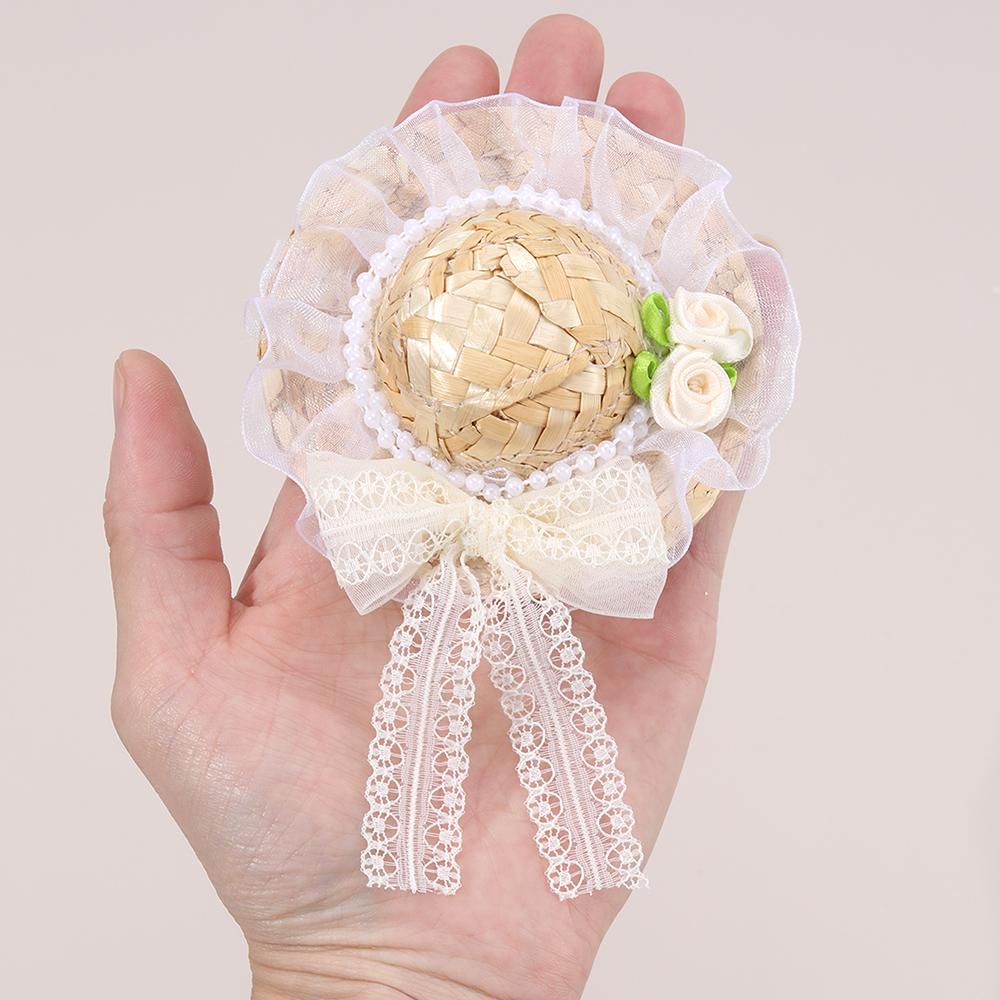 

New Mini Straw Hat Hair Clip Sweet Flower Bow Hairpin Handmade Barrette For Girls Women Summer Beach Boho Headdress Accessories