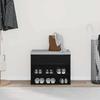 Shoe Bench Black Oak Effect 60 x 30 x 45 cm Particleboard