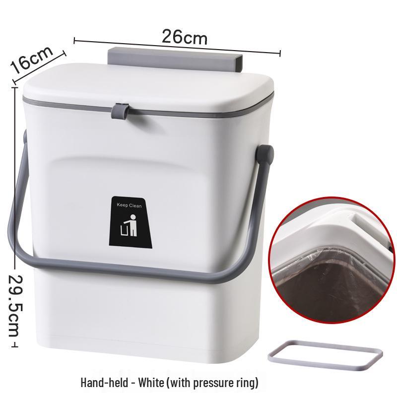 Hanging Kitchen Trash Can with Sliding Lid and Inner Bucket for Household Use