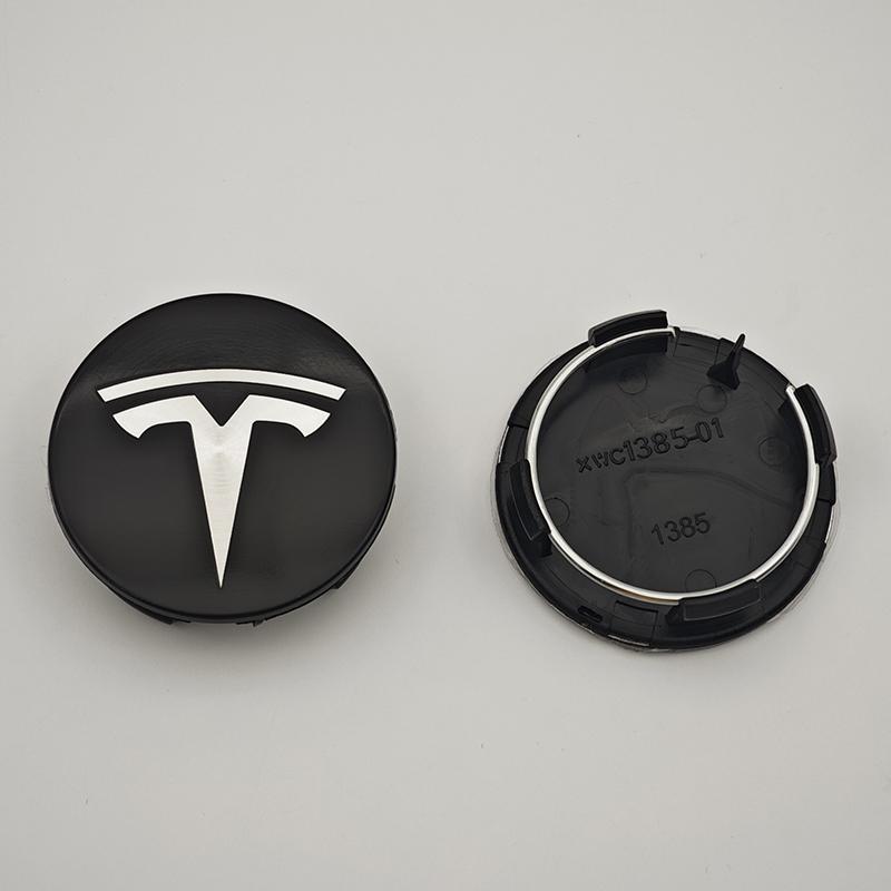 ANC1 4pcs 56mm Black Silver Car Wheel Center Caps Rims Hub Cover Logo For Tesla Model 3 Y X S Hubcaps Auto Accessories